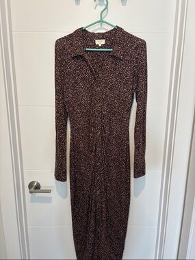 Gentle Fawn Brown Floral Long Sleeve Midi Dress
